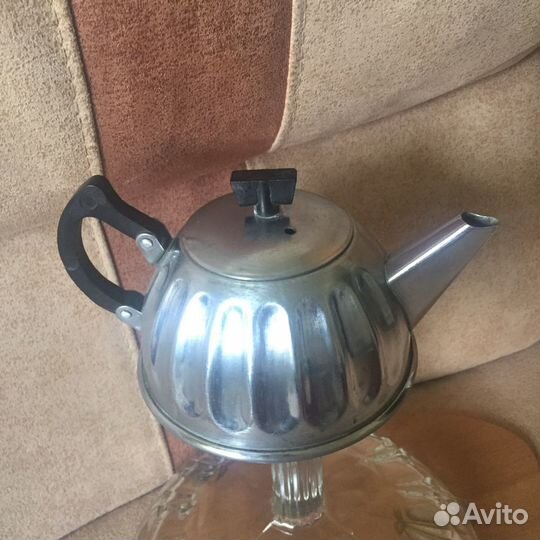 СССР. Старинный мельхиоровый чайник. 6*15 см