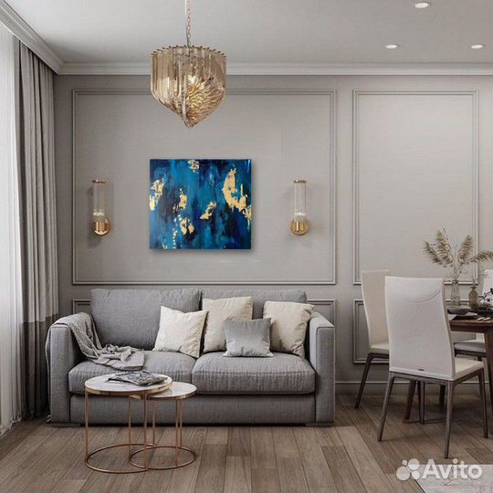 Две картины большая абстракция в интерьер