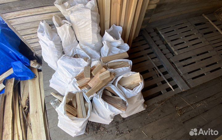 Дрова сухие в мешках