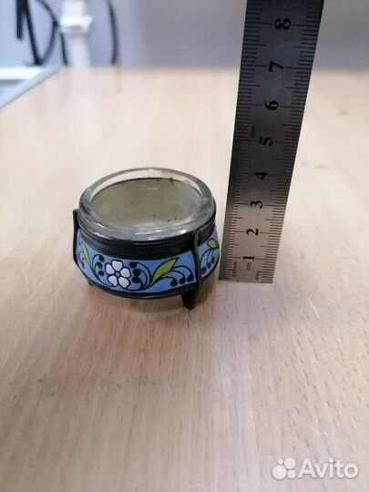 Солонка мельхиор, эмаль. СССР