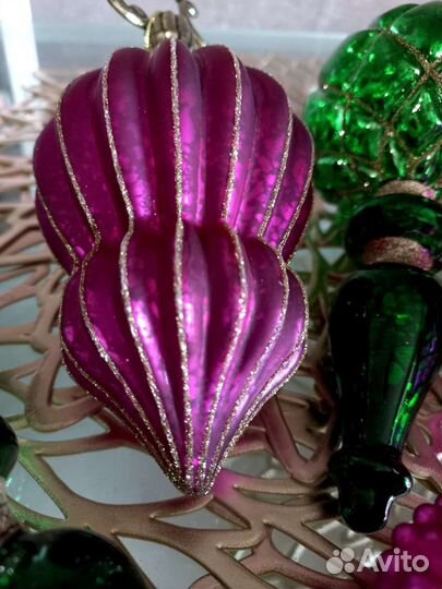 Набор елочных игрушек стекло