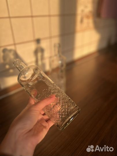 Ваза, подсвечник 3 шт, бутылка стеклянная