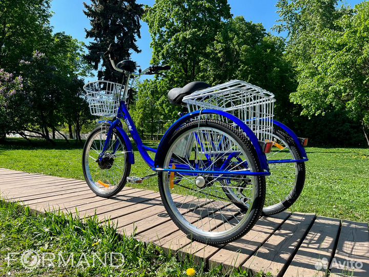 Электровелосипед GreenCamel Трайк-24 (синий)