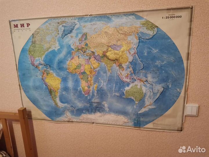 Политическая карта мира 1 к 25 млн