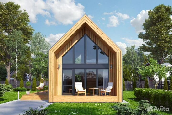 Каркасный дом под ключ 60м2 Барнхаус60
