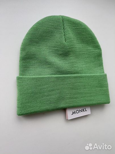 Женская Зеленая шапка-бини. Новая