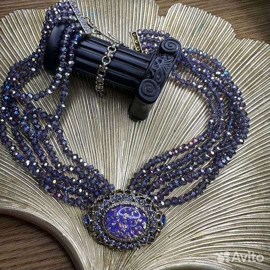 Колье Heidi Daus бусины сиреневое