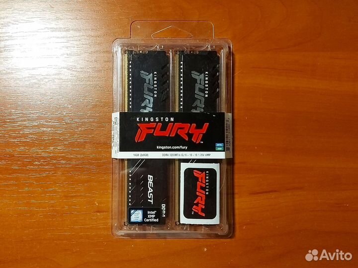 Оперативная память Kingston Fury, ddr4, 16gb, 3200