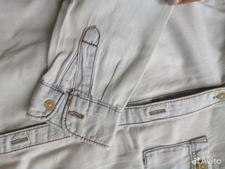 Джинсовая рубашка zara для мальчика 74р