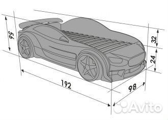 Детская 3D кровать-машина EVO