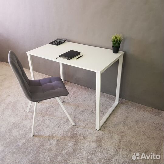 Письменный стол Лофт 100*60 см. Белые ножки