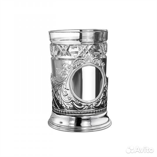 Серебряный подстаканник «Барокко» с ложкой