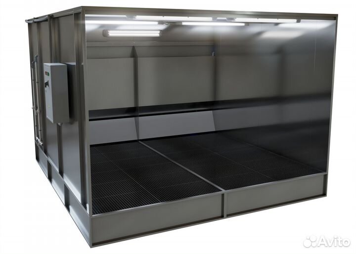 Камера с водяной завесой и активным полом