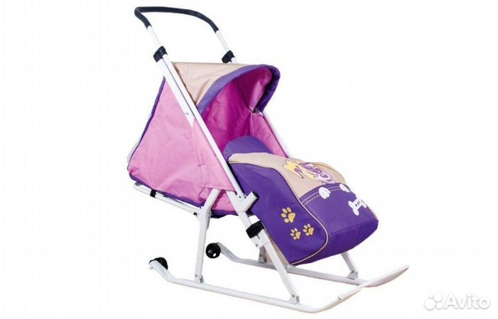 Санки-коляска Любопытный щенок