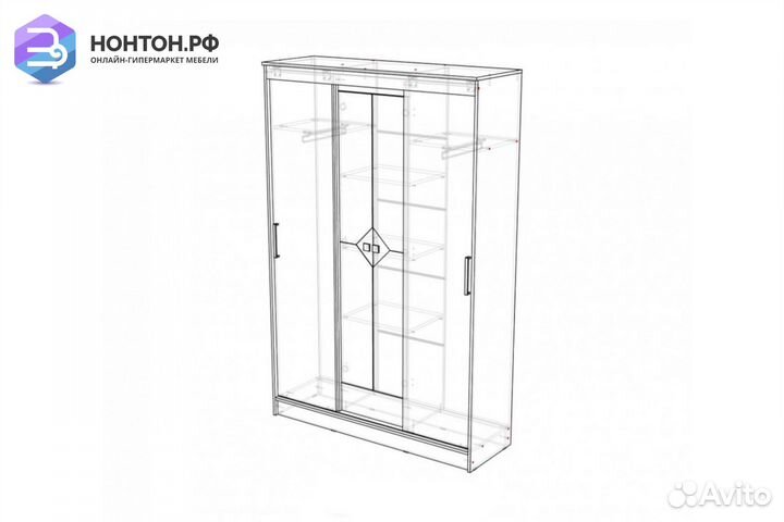 Шкаф-купе Агат ясень шимо темный / ясень шимо свет