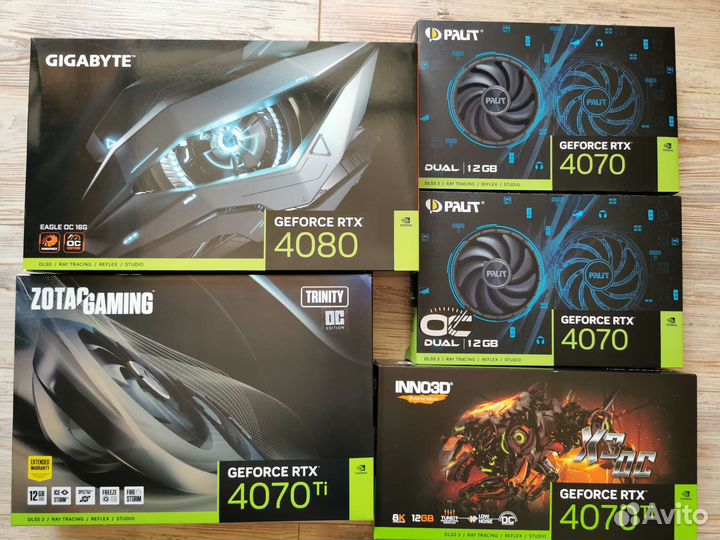 Видеокарты разные RTX 3060 4060 4070 4070Ti новые