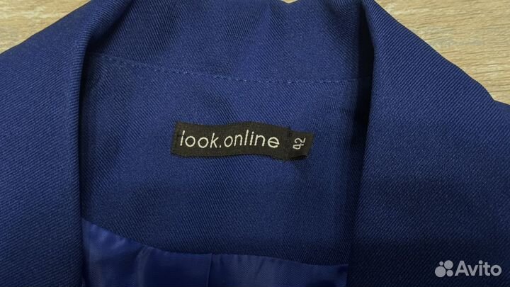 Пиджак укороченный синий look online one size