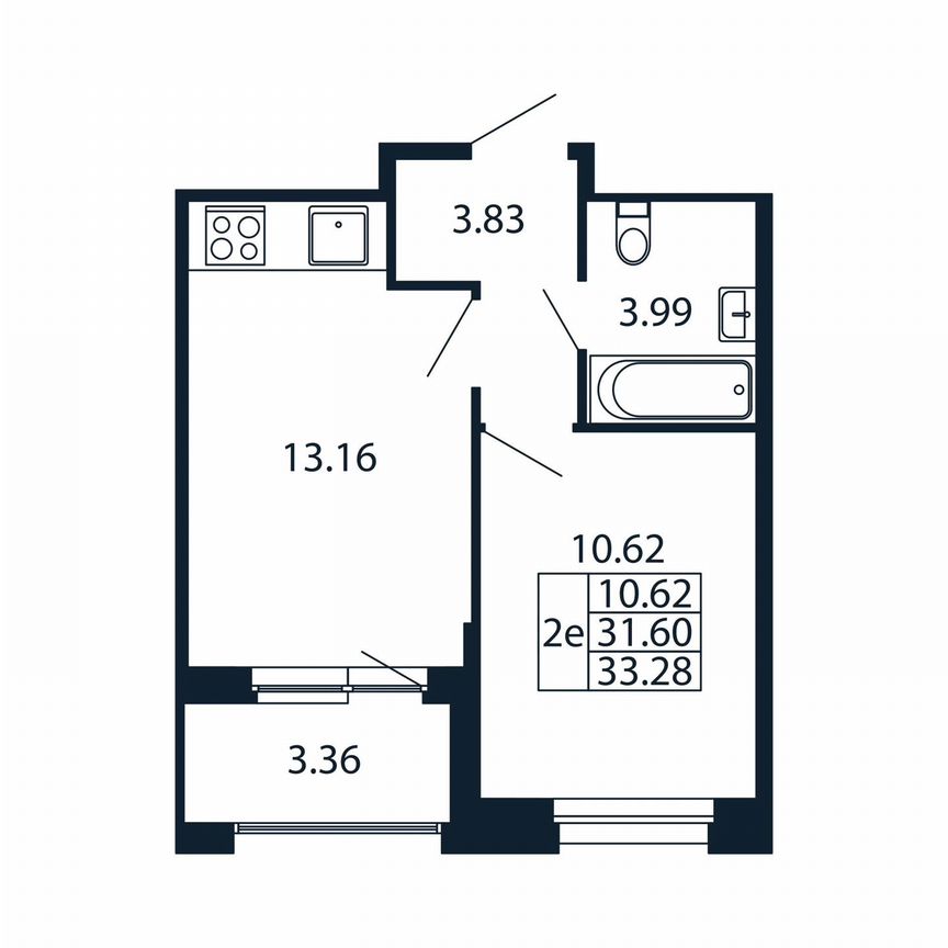 2-к. квартира, 35 м², 4/12 эт.