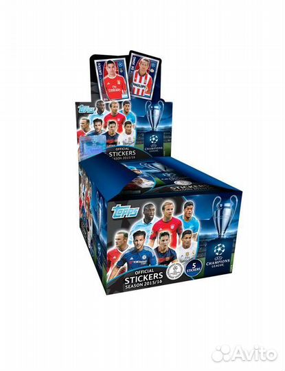 100 пакетиков наклейки topps лч 2015-2016