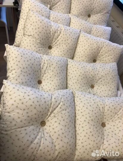 Бортики в детскую кроватку лен