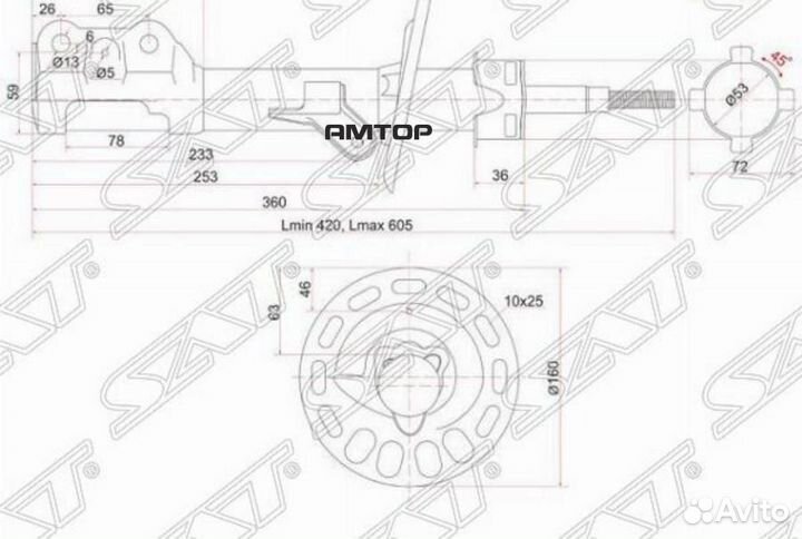 SAT ST-51605-SAA-033 Стойка передняя (под разверну