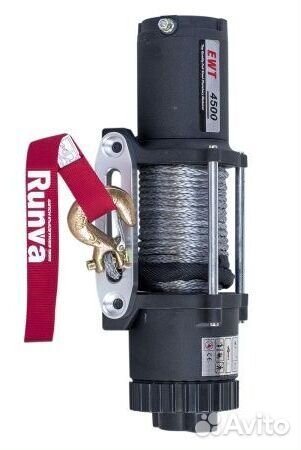 Лебёдка 12V Runva 4500 lbs 2041 кг (синт. тросс)