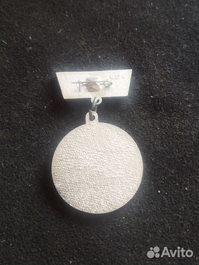 Значок СССР. Олимпиада 80. Эмблема. Серо-голубой