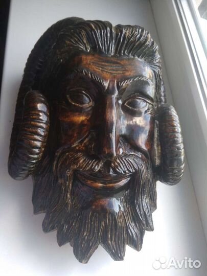 Ручная работа Дерево Голова фавна Интерьер