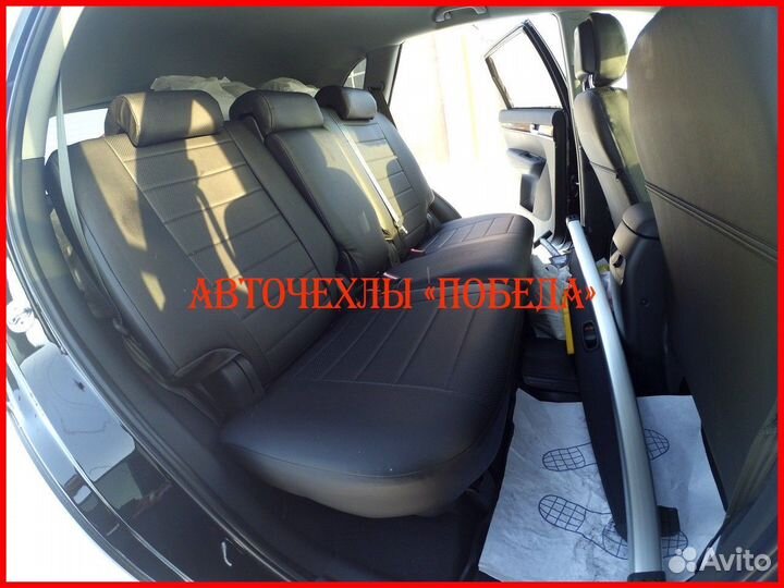 Чехлы Kia Sorento из экокожи чёрные Классика