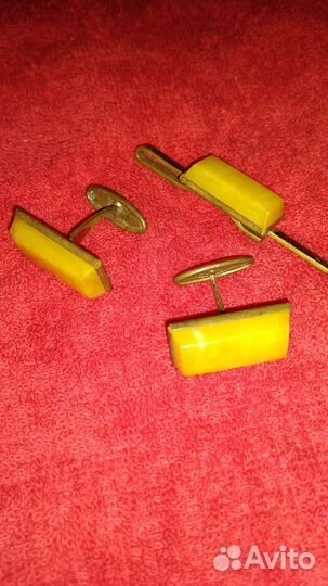 Запонки СССР и зацепка для галстука,Набор