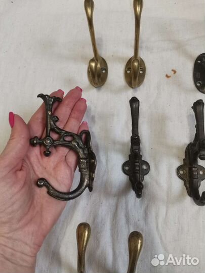 Вешалка крючки старинные бронза латунь