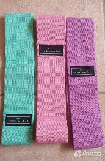 Фитнес резинки тканевые эспандер, набор 3 шт