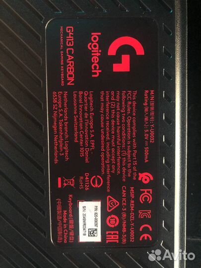 Игровая клавиатура logitech g 413 carbon
