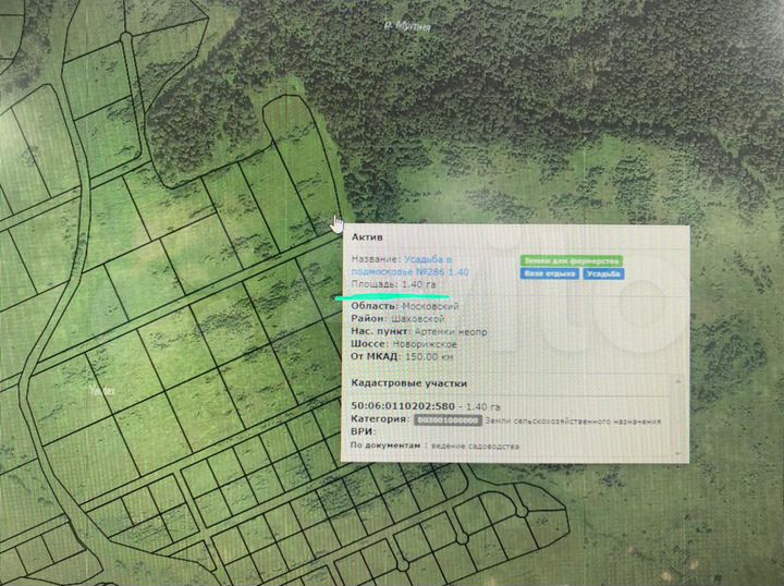 Участок 1,4 га (СНТ, ДНП)