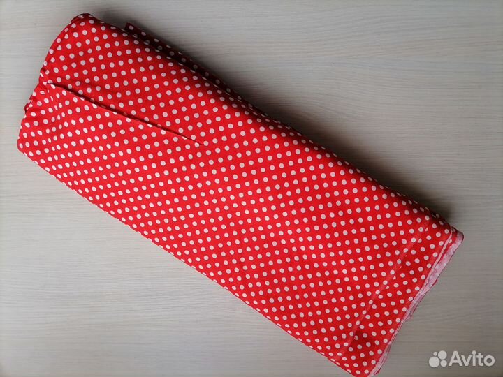 Ткань штапель СССР, в горох, отрез 6 м * 1 м