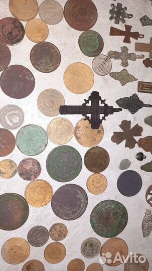 Монеты СССР российской имперрии,крестики нательные