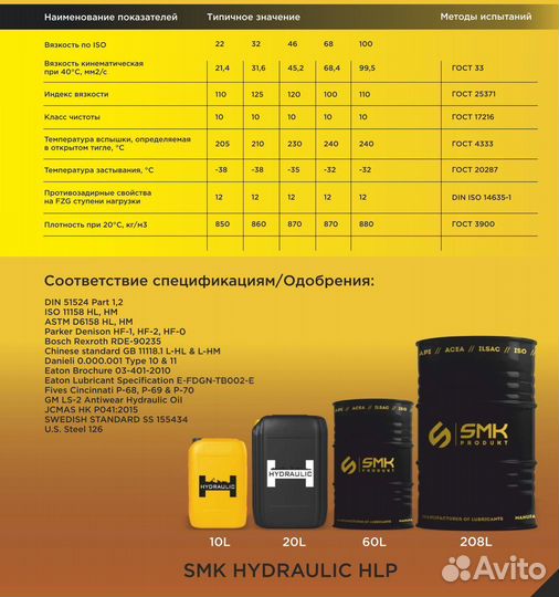 Гидравлические/Индустриальные масла арт.60