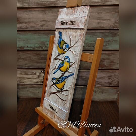 Картина на доске, ручная работа 