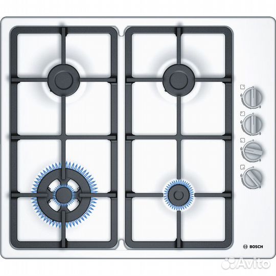 Газовая панель Bosch PBH6C2B90R белый/серебр