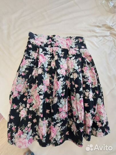 Бархатная юбка AMN выше колен