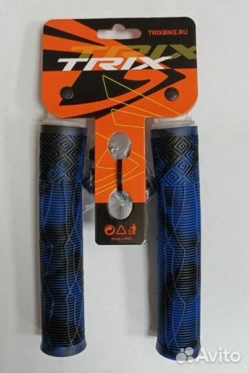 Грипсы trix, для BMX, резиновые, 166мм, противоскользящие, двухцветная комбинация, черно-синий