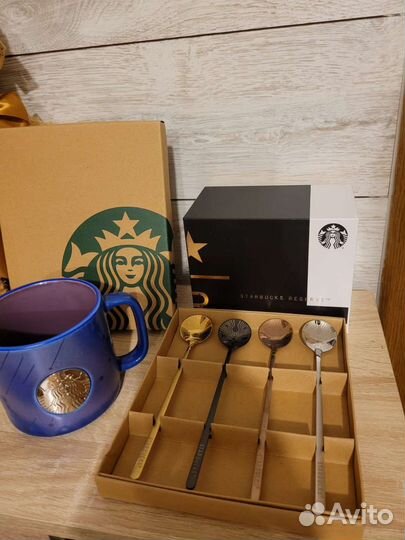 Кружка и ложки Starbucks Старбакс, новые