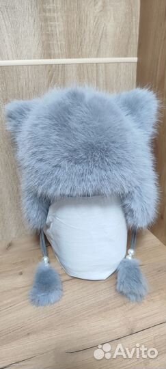 Шапка с ушками женская