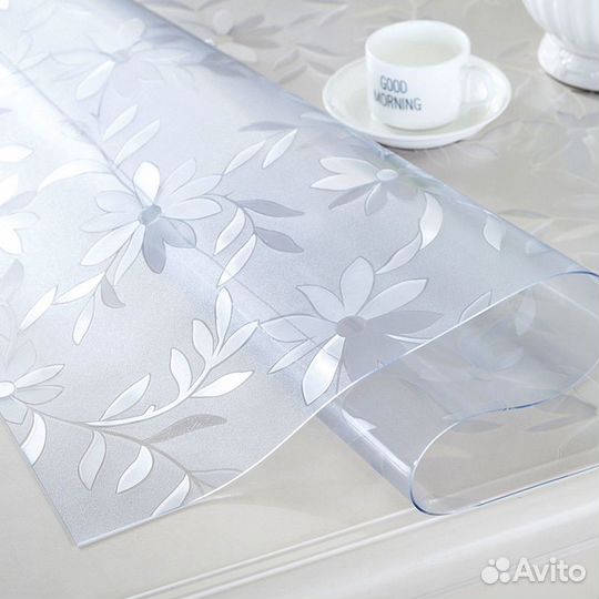 Плёнка скатерть стекло гибкое узор на стол