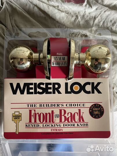Дверная ручка с замком Weiser lock,made in usa