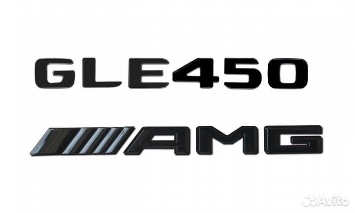Комплект: шильдик Mercedes GLE450 + AMG черн