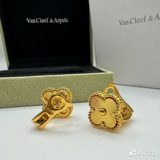 Серьги van cleef золото(премиум)