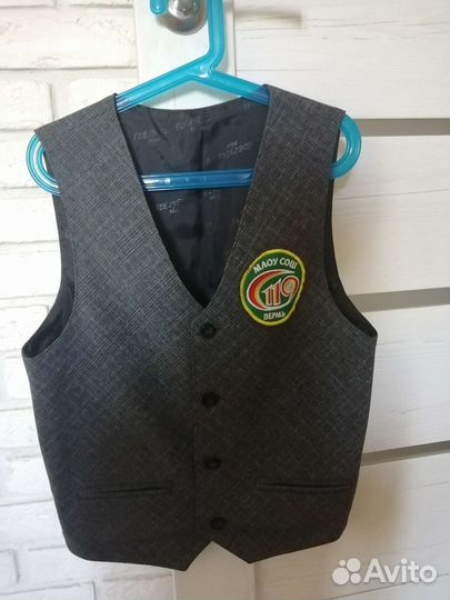 Школьная форма. Жилет, безрукавка р. 134, серый