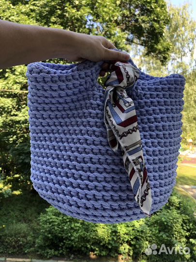 Cумка мини шоппер, вязанная