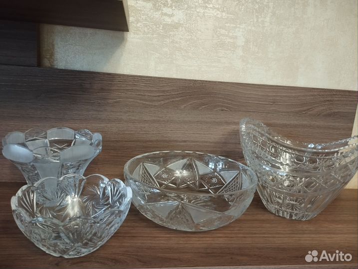 Хрустальные конфетница салатник ваза для фруктов